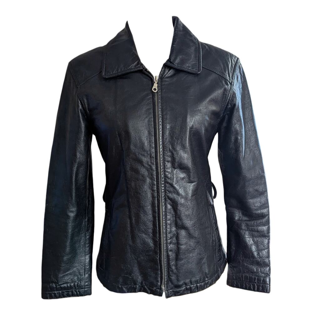 Y2K Wilsons Leather Thinsulate Jacket Size XS Black Full Zip